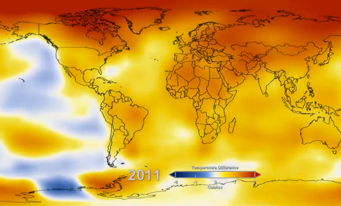 Vidéo : 62 ans de réchauffement climatique en 13 secondes