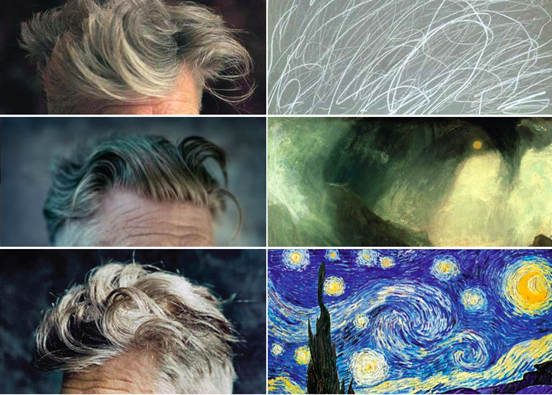 Les cheveux de David Lynch en peinture par Jimmy Chen