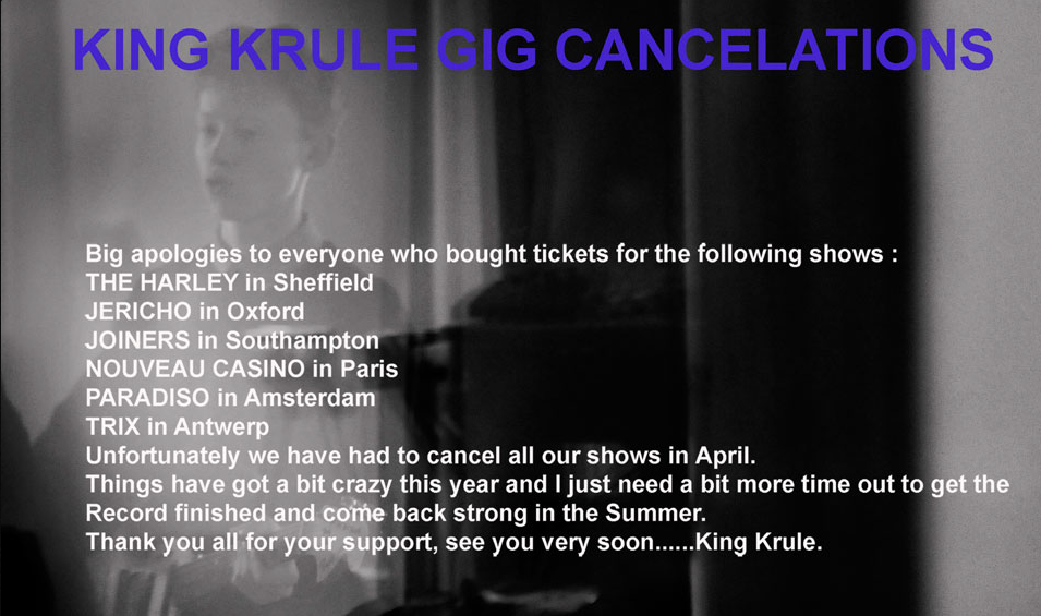 King Krule annule ses concerts au mois d’avril