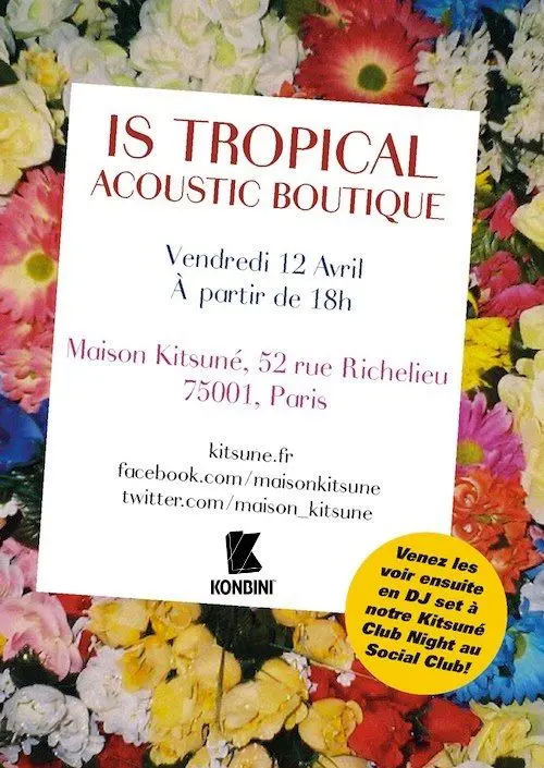 Acoustic Boutique avec Is Tropical le 12 avril