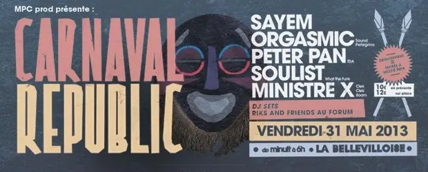 Concours : Carnaval Republic#5 à La Bellevilloise le 31 mai