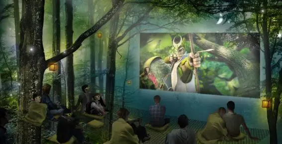 Une projection du film Epic dans les arbres