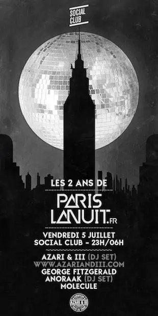Concours : Les 2 ans de Paris La Nuit au Social Club le 5 juillet