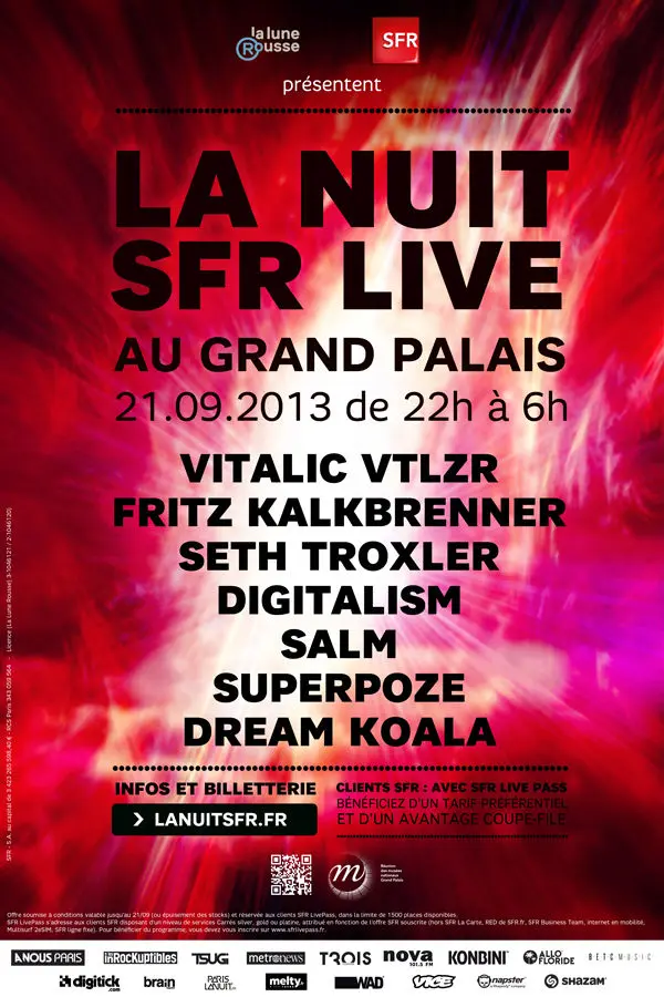 Concours : La Nuit SFR Live au Grand Palais le 21 septembre