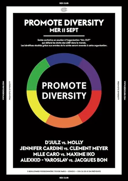 Agenda : Promote Diversity le 11 septembre au Rex Club
