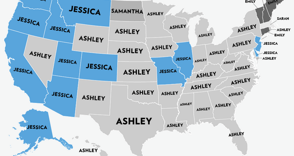Les prénoms de filles les plus populaires aux USA en un gif