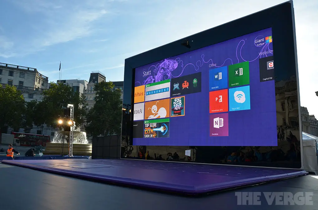 Microsoft érige une tablette géante à Londres