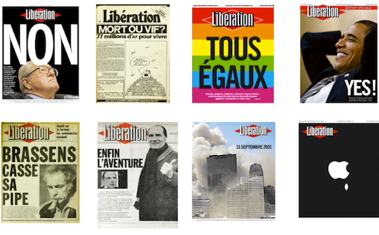 Les unes de Libération en exposition à Paris