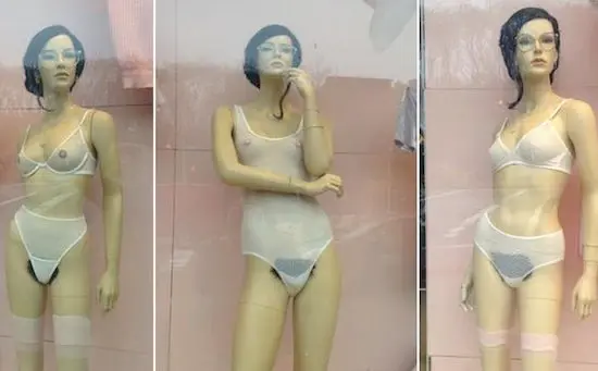 Des mannequins pas épilés en vitrine d’American Apparel à New York