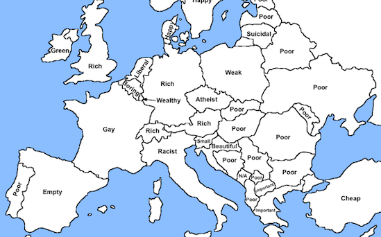 En image : une carte de l’Europe en fonction des résultats Google