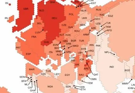 Carte de la population mondiale selon sa connexion à Internet