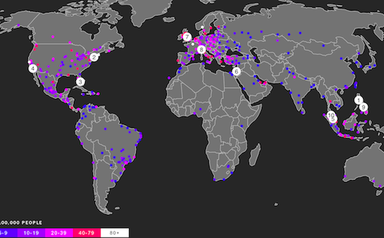 Carte : dans quelle ville prend-on le plus de selfies ?