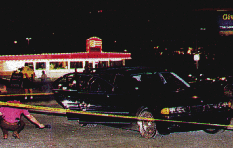 La scène du crime le 7 septembre 1996, lieu de la fusillade qui aura coûté la mort à Tupac 