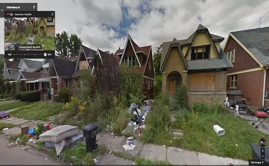 La dégradation de Détroit vue par Google Street View