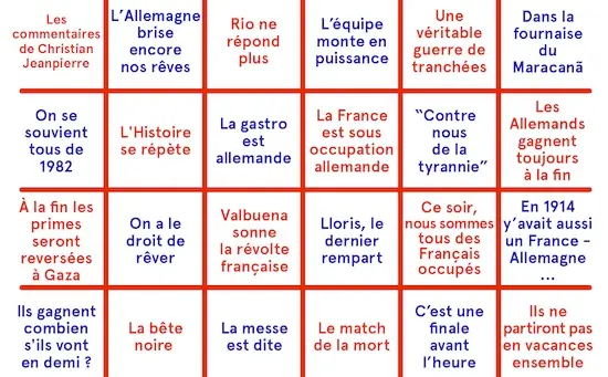Jouez au bingo du match France – Allemagne