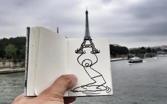 Elyx, le petit bonhomme papier qui s’incruste dans Paris avec humour