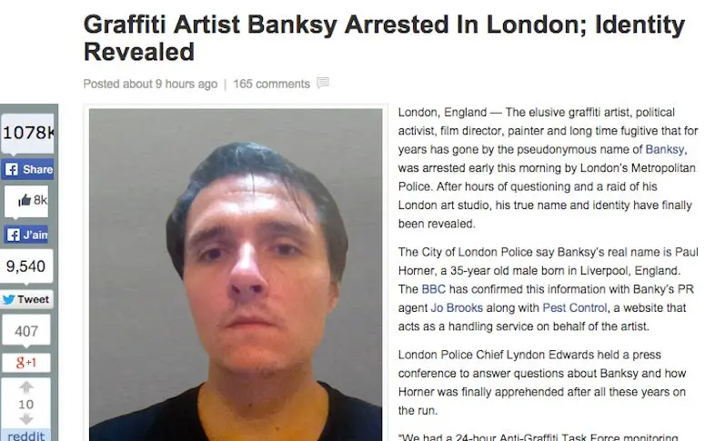 Non, Banksy n’a pas été arrêté