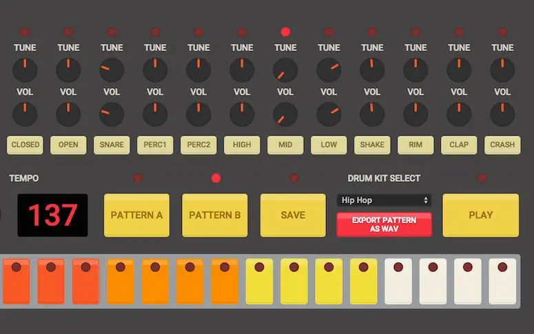 Une boîte à rythme en ligne inspirée de la Roland TR-808