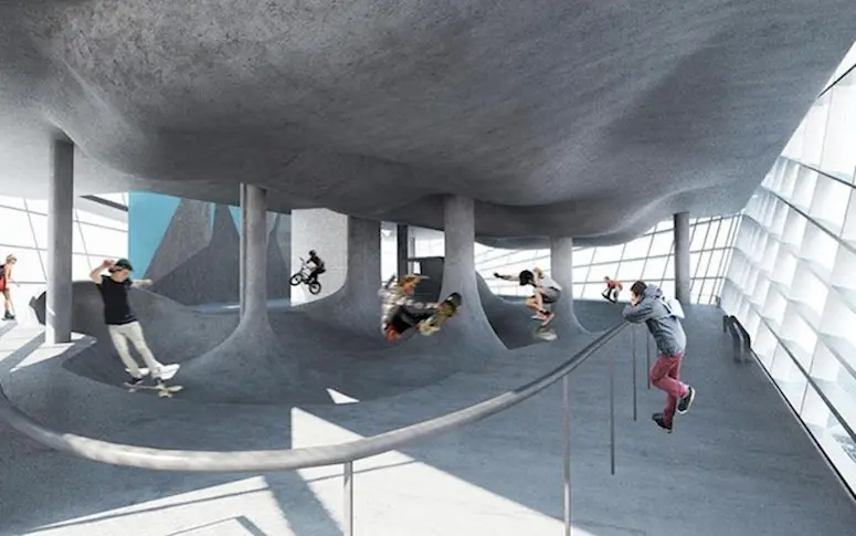 En images : le premier skatepark sur six étages au monde