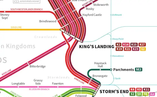 L’univers de Game of Thrones transformé en plan de métro
