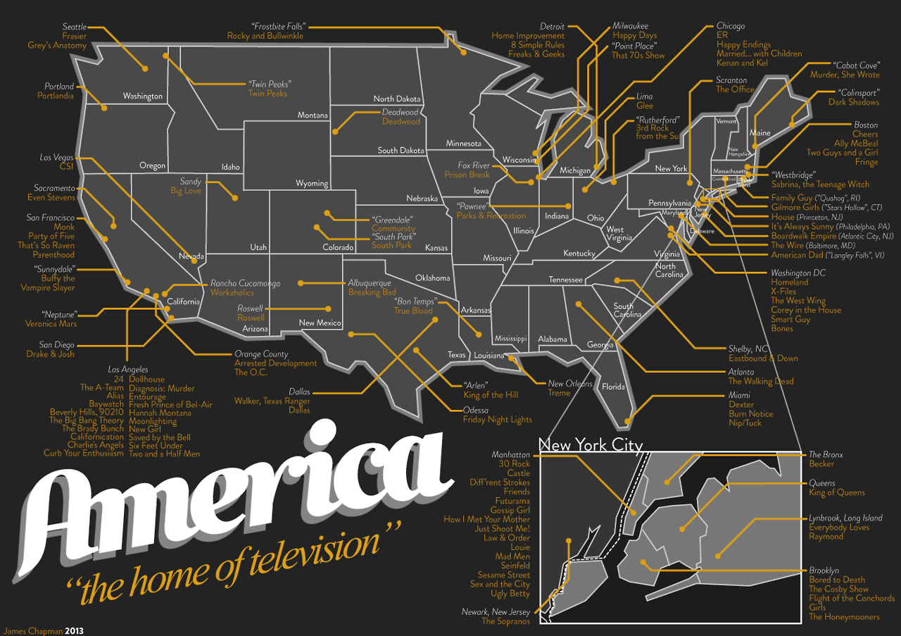 113 séries rassemblées sur une carte des États-Unis