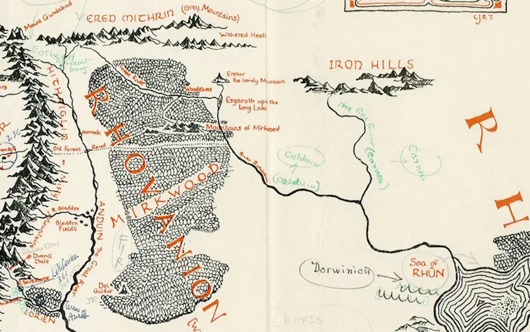 On a retrouvé une carte de la Terre du Milieu annotée par Tolkien lui-même