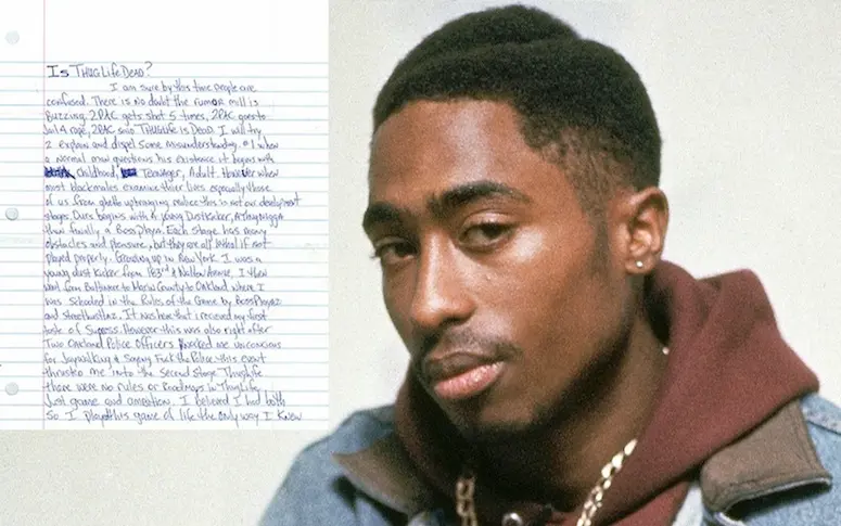 Inédite, une lettre exceptionnelle écrite par Tupac depuis sa cellule