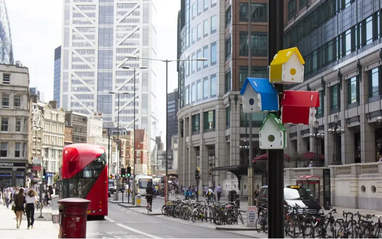 Les rues de Londres peuplées de nichoirs colorés pour faire revenir les oiseaux
