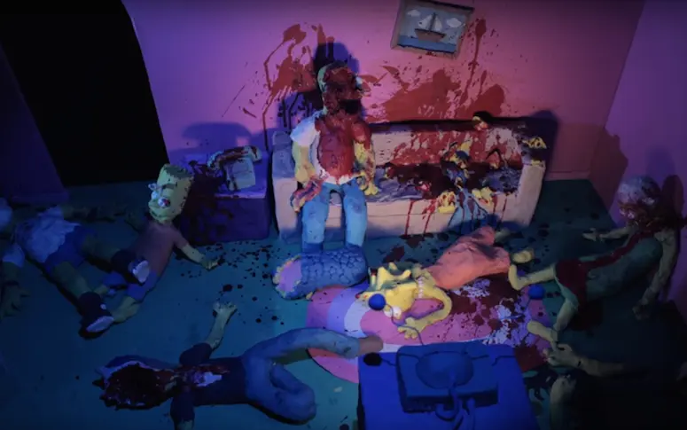 Vidéo : un bain de sang sur le canapé des Simpson