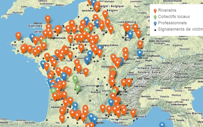 Les témoignages de victimes des pesticides rassemblés sur une carte de France