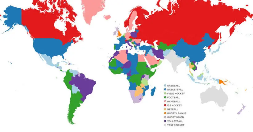 Cette carte révèle dans quel sport chaque pays est le meilleur