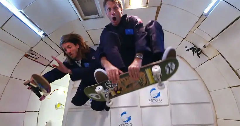 Vidéo : une session skate en apesanteur pour Tony Hawk