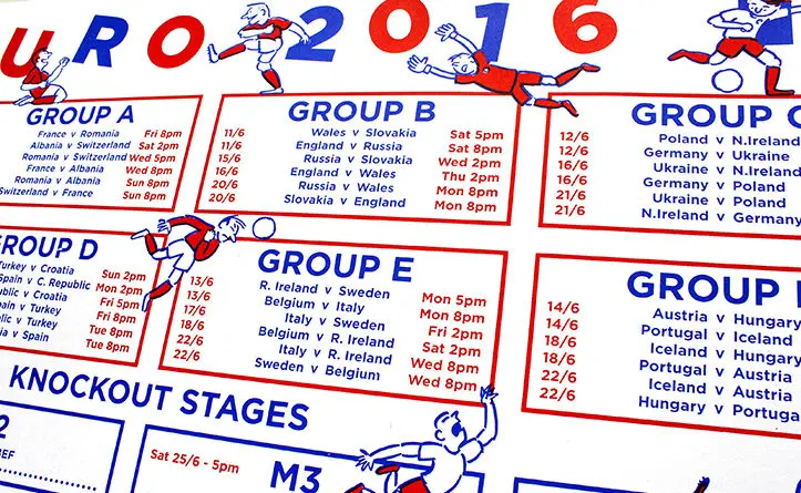 Les plus beaux calendriers de l’Euro 2016 par des illustrateurs anglais