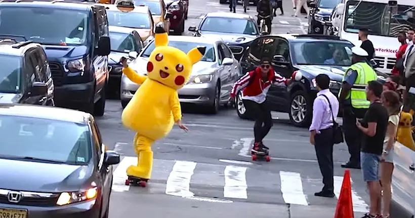 Vidéo : Pokémon Go dans la vraie vie, avec Pikachu sur un skate