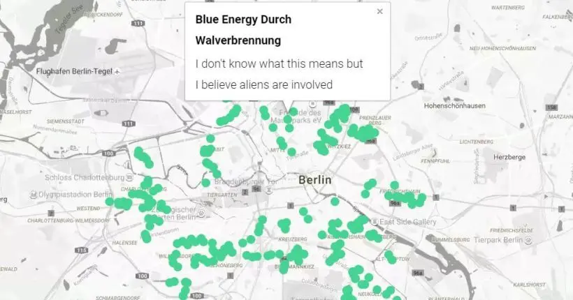 Cette carte recense les noms de réseau wifi les plus drôles de Berlin