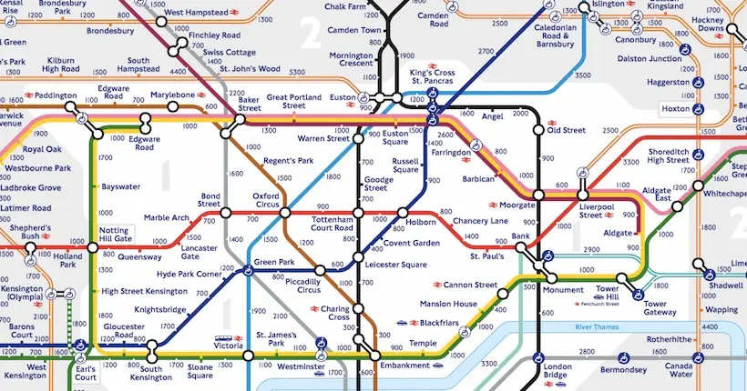Londres : le nouveau plan de métro indique le nombre de pas entre chaque station