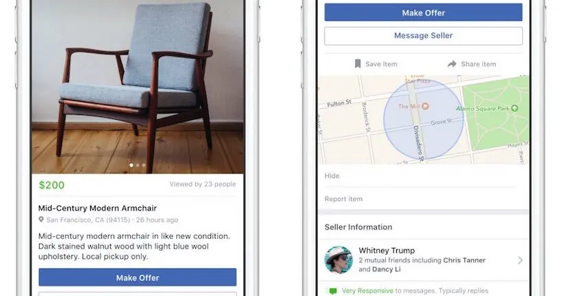 Facebook lance Marketplace, sa plateforme de vente en ligne