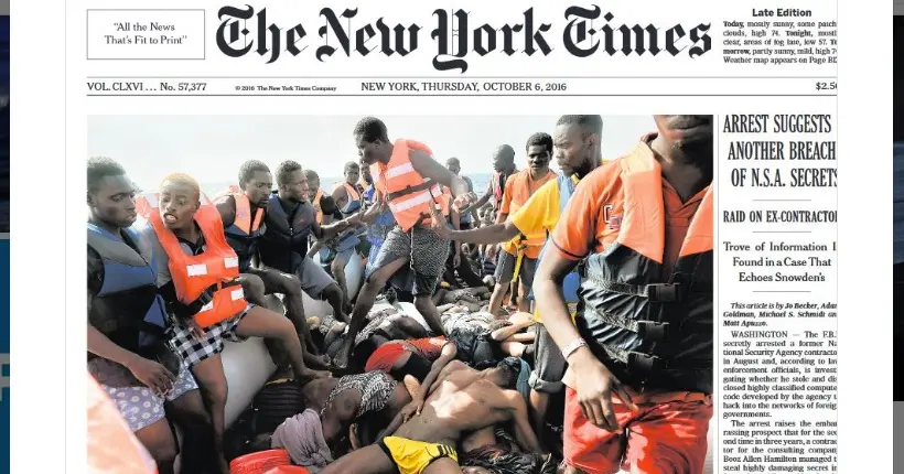 La “une” choc du New York Times sur le sort des migrants en Méditerranée