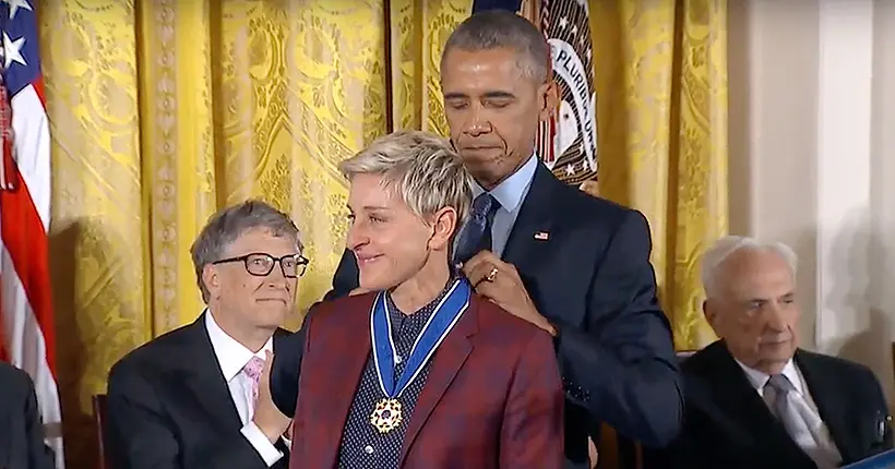 Vidéo : l’émotion d’Ellen DeGeneres, décorée par Obama pour sa défense des droits LGBT