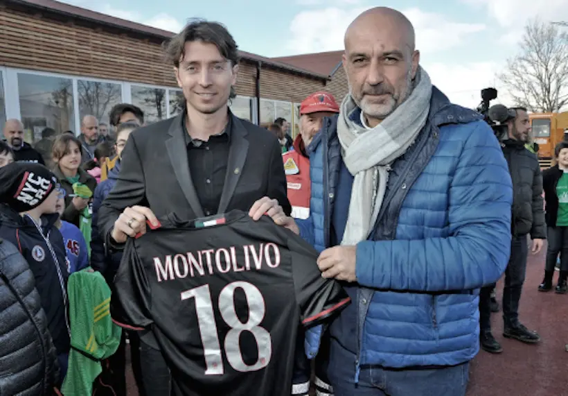 Montolivo, capitaine du Milan AC, a rendu visite aux habitants d’un village italien touché par un séisme
