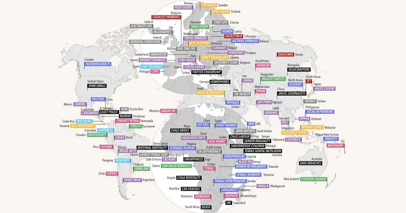 Coke ou éoliennes : une carte indique dans quel domaine chaque pays est le meilleur
