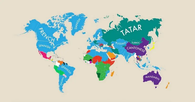 Voici la carte des deuxièmes langues les plus parlées dans chaque pays du monde