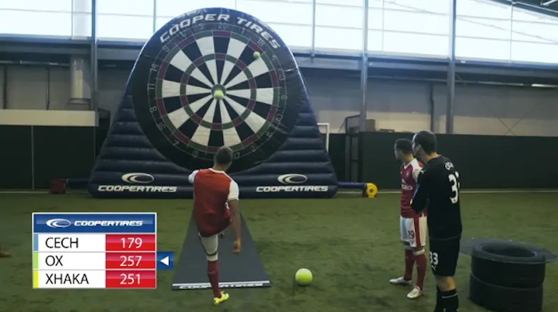 Vidéo : des joueurs d’Arsenal mis au défi de jouer aux fléchettes… avec leurs pieds