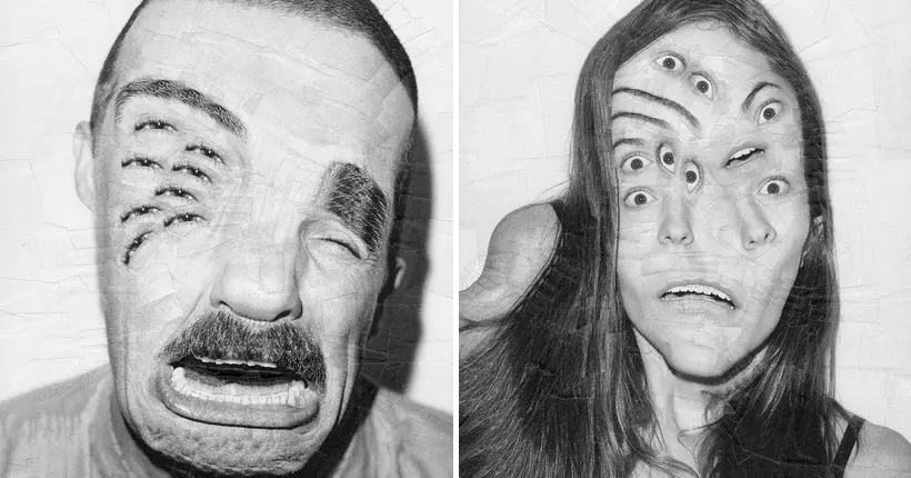 Des portraits en noir et blanc manipulés dans des collages surréalistes