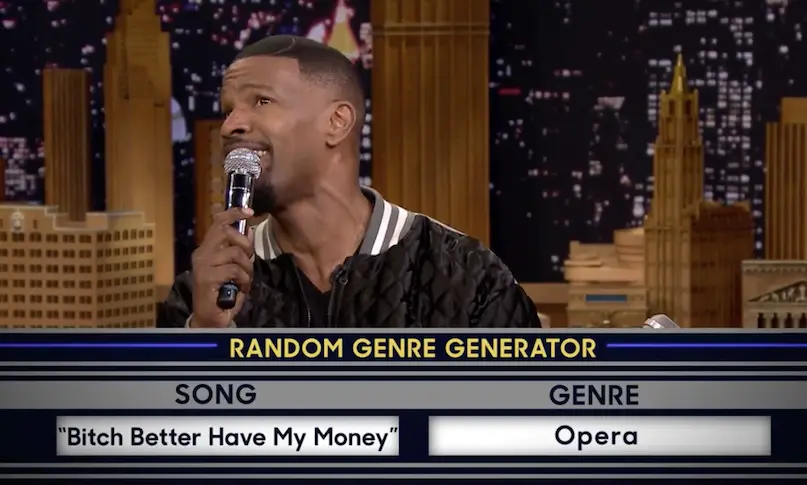 Vidéo : quand Jamie Foxx reprend “Bitch Better Have My Money” façon opéra, ça donne ça