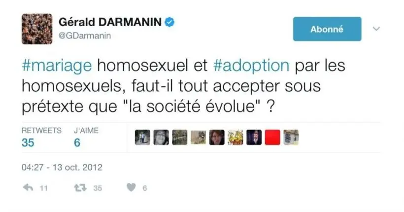 Après sa nommination au gouvernement, des tweets réacs de Gérald Darmanin refont surface