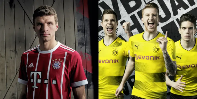 En images : les nouveaux maillots “home” du Bayern Munich et du Borussia Dortmund pour la saison prochaine