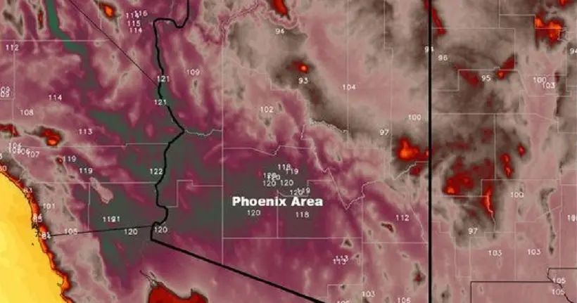 Les météorologues américains n’ont plus assez de couleurs pour illustrer la chaleur sur leurs cartes