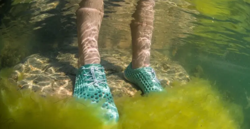 Ces chaussures amphibies fabriquées à partir d’algues sont le futur