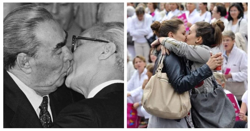 En images : retour sur des baisers très politiques